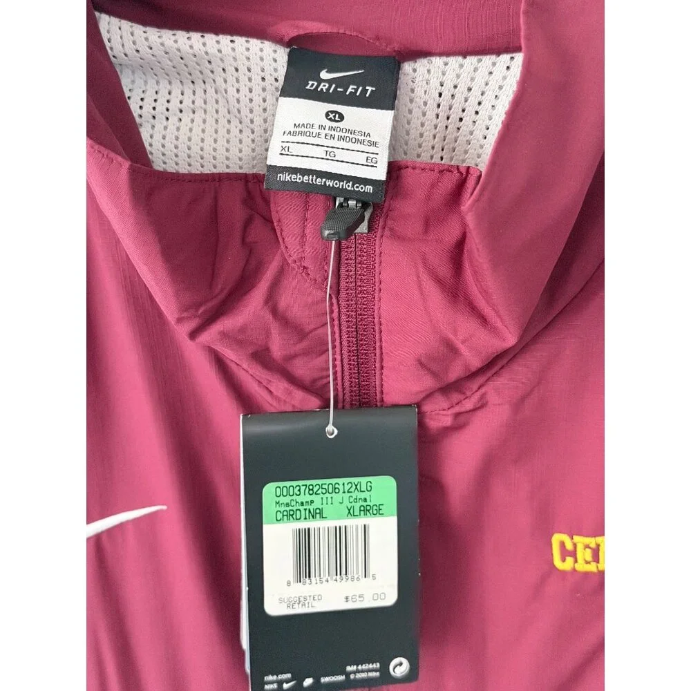 NWT$69 Nike Dri-Fit Centennial Bison Jacket Mens XL Cardinal Red Windbreaker Tra